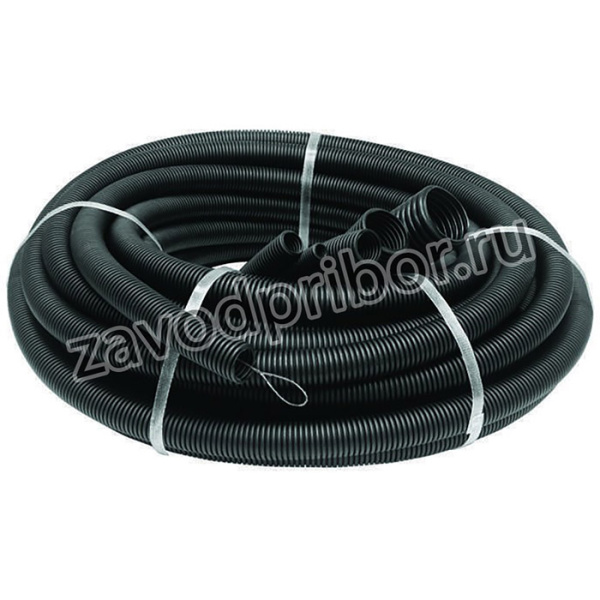 Труба гофрированная ПНД легкая d50мм с протяжкой черн. (уп.15м) Ruvinil 25001