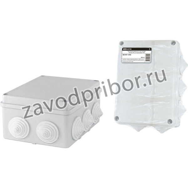 Распаячная коробка ОП 150х110х70мм, крышка, IP55, 10 гермовводов, инд. штрихкод, TDM