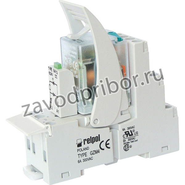 PIR4-230AC-00LV (gray), Реле интерфейсное, 4PDT, Uобмотки 230VAC, номинальная нагрузка 6A, ширина 15,5мм