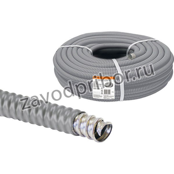 Металлорукав в ПВХ-изоляции РЗ-Ц-П 20 серый без протяжки (50м) TDM