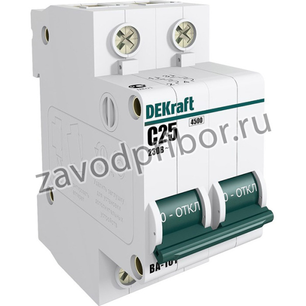 Выключатель автоматический модульный 2п C 10А 4.5кА ВА-101 DeKraft 11065DEK
