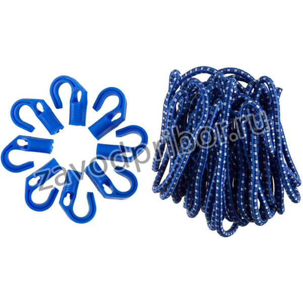 40511, ЗУБР шнур резиновый крепежный, 10 м, d 8 мм, 8 переставных крюков, набор (40511)