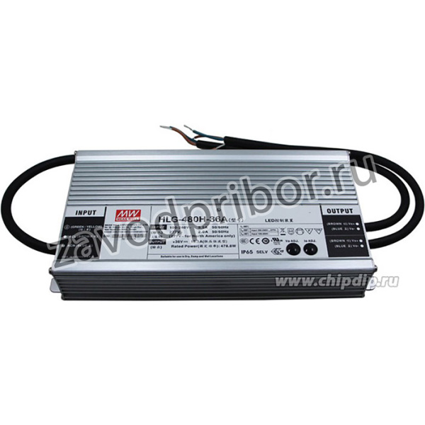 HLG-480H-48B, AC/DC LED, 48В,10А,480Вт,IP67 блок питания для светодиодного освещения