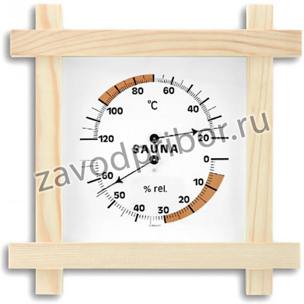 Аналоговый термогигрометр для сауны с деревянной рамой TFA 40.1008