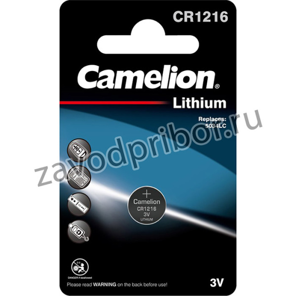 Camelion CR1216 BL-1 (CR1216-BP1, батарейка литиевая,3V)