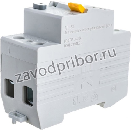 Выключатель диф. тока 2п 25A 10mA тип AC ВД1-63 ИЭК MDV10-2-025-010