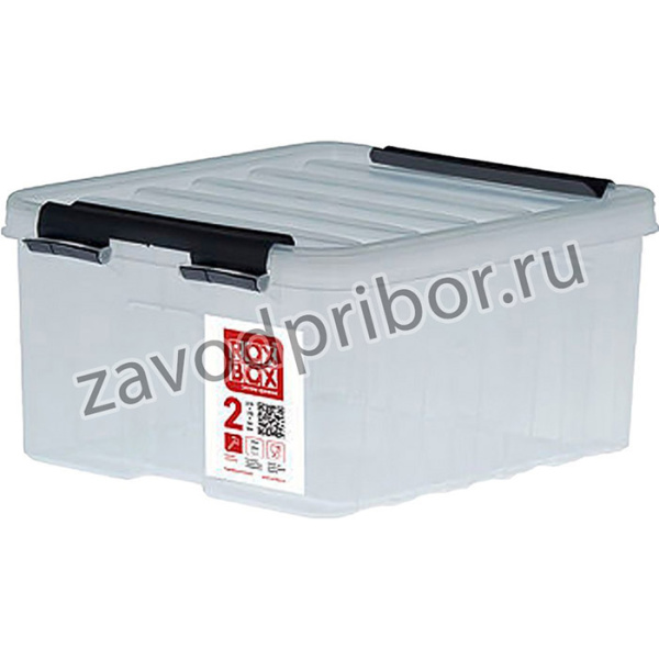 Ящик п/п 210х170х95 мм с крышкой и клипсами прозрачный 18689