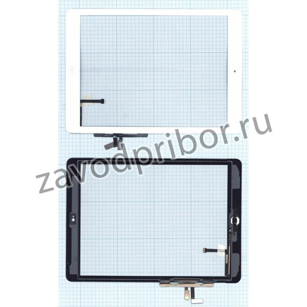 Сенсорное стекло (тачскрин) для Apple Ipad Air + Home button белый