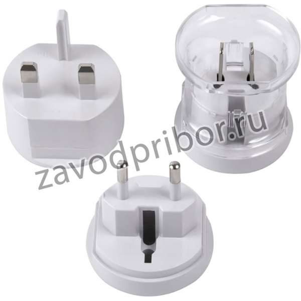 Адаптер для розеток универсальный UCA-2 3 в 1 ( EU/US/CN/UK/AU), белый УТ000026393