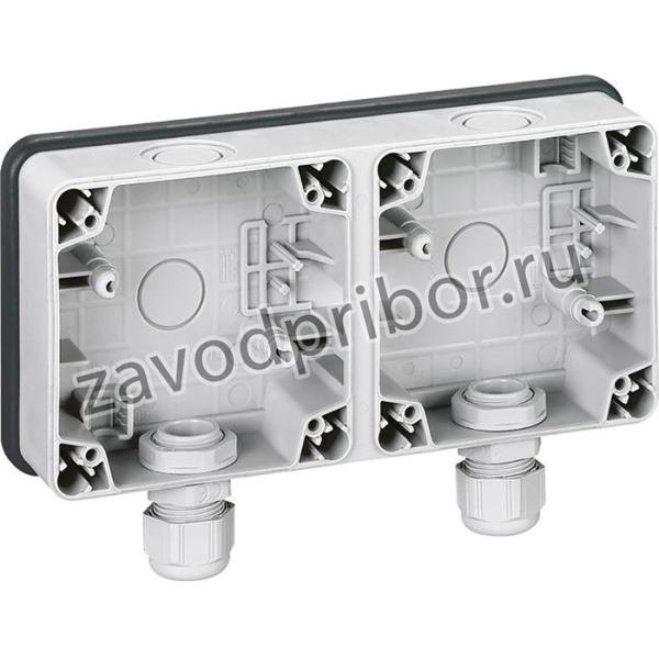 Коробка Plexo на 2 поста, IP66, серая