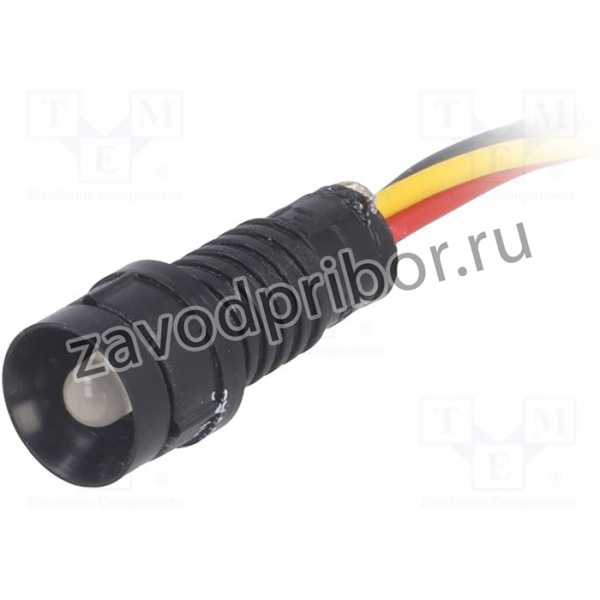 LRY-D5-230ACWK, Индикат.лампа: LED, вогнутый, 230ВAC, Отв: d11мм, IP40, пластик