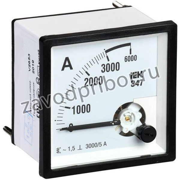 Амперметр Э47 72х72мм 3000/5А кл. точн. 1.5 IEK IPA10-6-3000-E