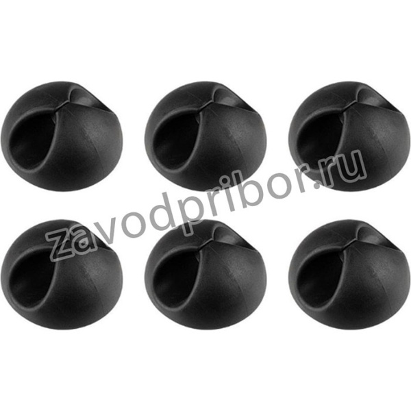 Держатели для 1 провода на клейкой основе, цвет-черный, 6шт 103760