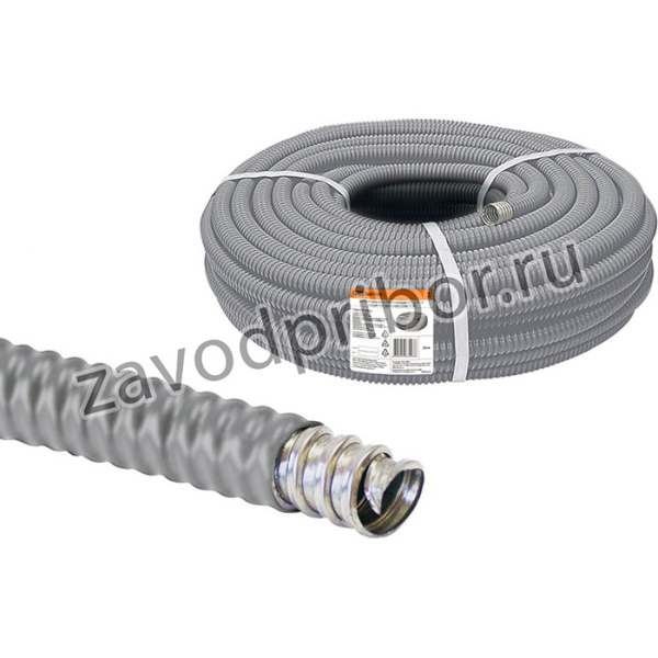Металлорукав в ПВХ-изоляции РЗ-Ц-П 18 серый без протяжки 50м SQ0407-0418