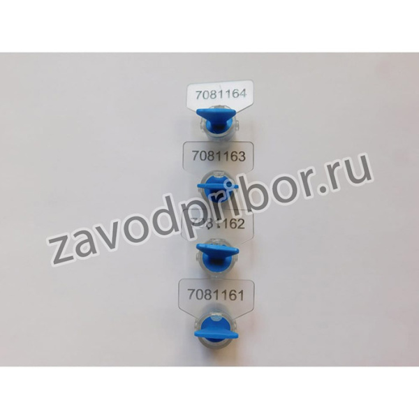 Пломба пластиковая роторная номерная, Цвет синий 100 шт.КПП-3-2030 РХ3 825704