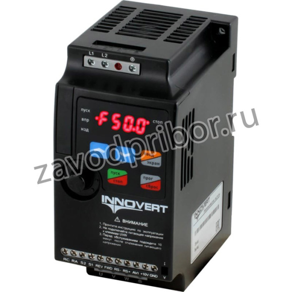 Преобразователь частоты INNOVERT, выходной ток 5 А 0,4 кВт вход: 1фаза x 220В/выход: 1фазах220В IDD401M21E