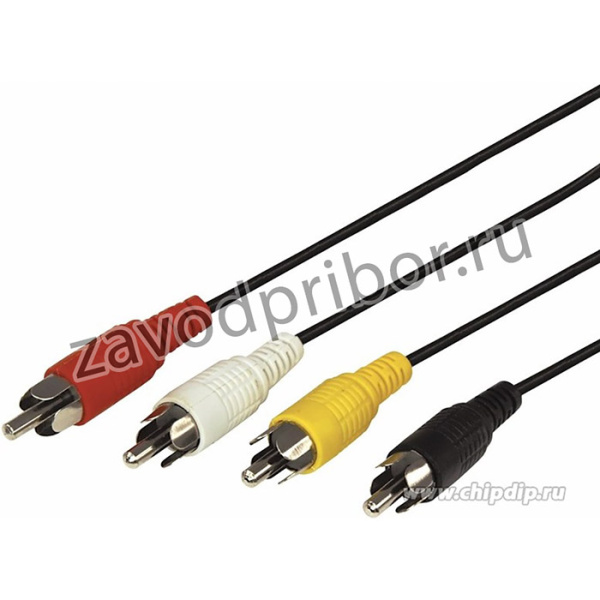 17-0301, Шнур 4 RCA - 4 RCA, 1м, черный