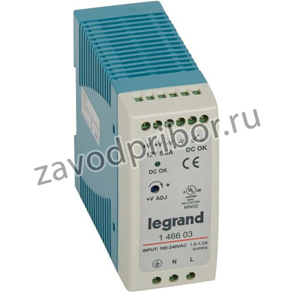 Источник питания импульсный 1-фазный 12В 60Вт 5А Leg 146603