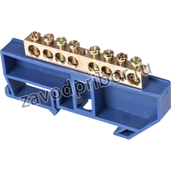 Шина N "ноль" на DIN-изол ШНИ-6*9-8-Д-синий 081-03-42/081-03-042 HLT