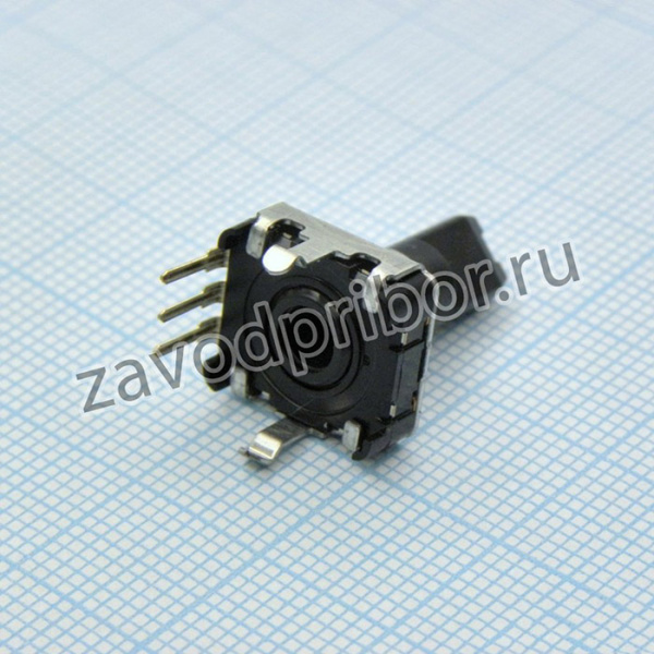 EC12E24204A8, Энкодер EC12 24 щелчка, 24 импульса, пластмассовый вал с лыской 15мм, горизонтальные выводы