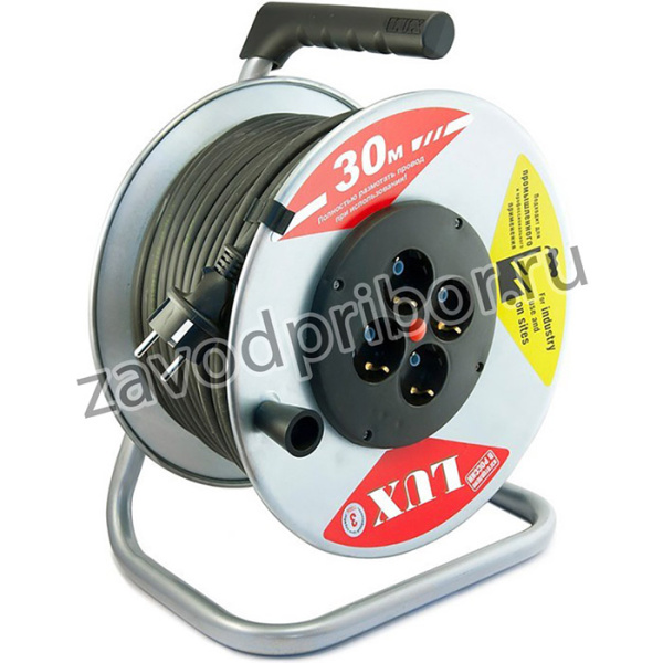 Удлинитель 30 м метал. катушка LUX КГ 3x1.5кв.мм,16А, 4 розетки с з/к44130