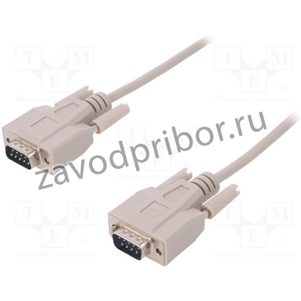 AK-610107-020-E, Кабель, D-Sub 9pin вилка, с обеих сторон, 2м, бежевый