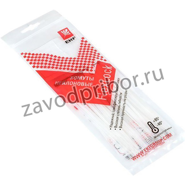 Хомут P6.6 2.5х100 FlexLock стандартный бел. (уп.100шт) PROxima EKF plc-fl-ctsw-2.5x100