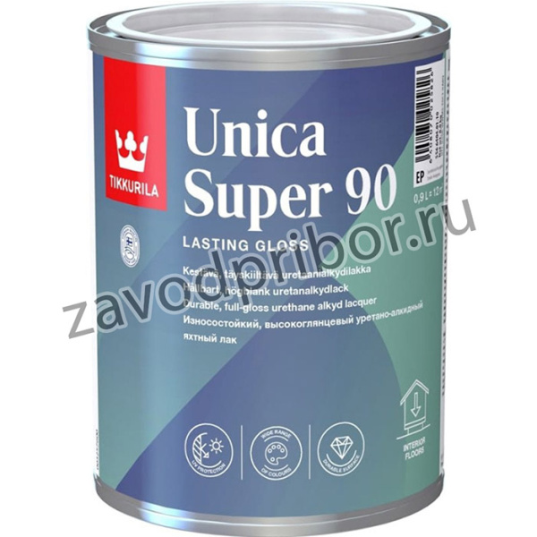 UNICA SUPER 90 лак алкидно уретановый универсальный износостойкий, высокоглянцевый 0,9 39