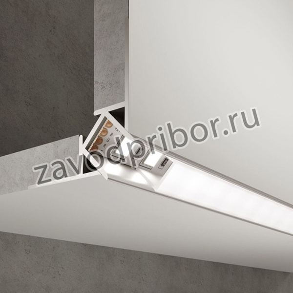 LL-2-ALP015 Встраиваемый угловой алюминиевый профиль (внешний угол) для LED ленты (под ленту 9mm)