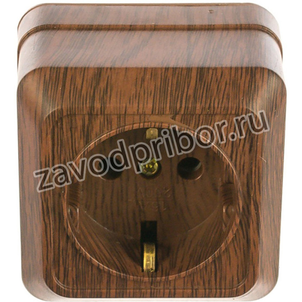 220210 Розетка 2PE Schuko, 16А250В, IP20, ОУ, Quadro, венге Б0030124