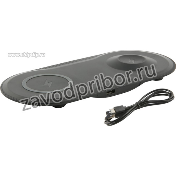 Беспроводная зарядка Red Line Qi-11 на два устройства (часы и телефон), черный