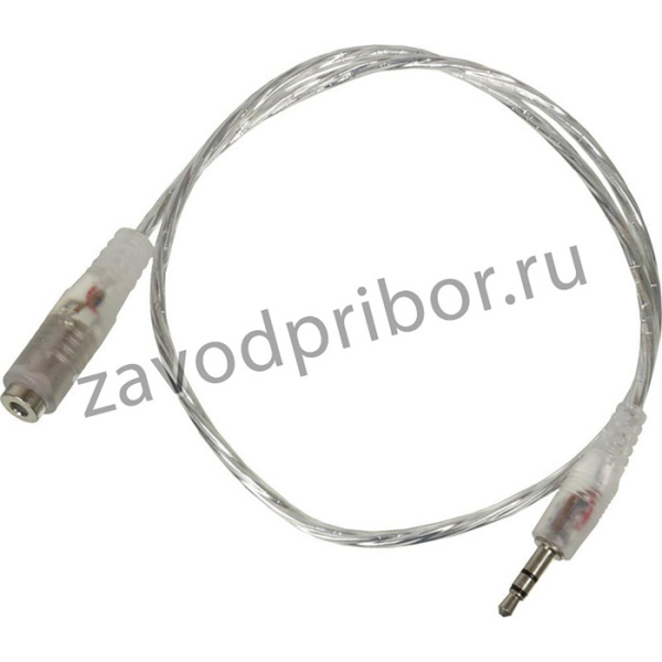 Кабель Jack 3.5 - Jack 3.5 угл, M/F, 0.5 м, Buro, прозр, CAB025-0.5M