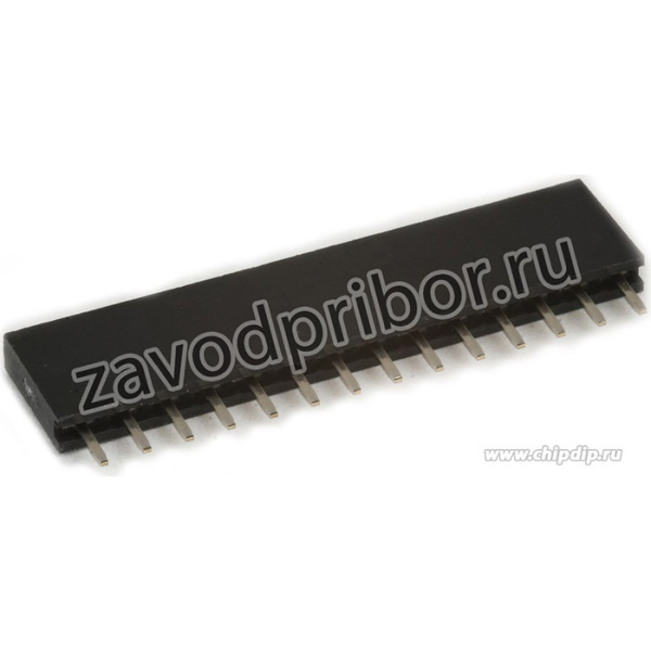 PBS-14 (DS1023-1x14), Гнездо на плату 2.54мм 1х14pin прямое