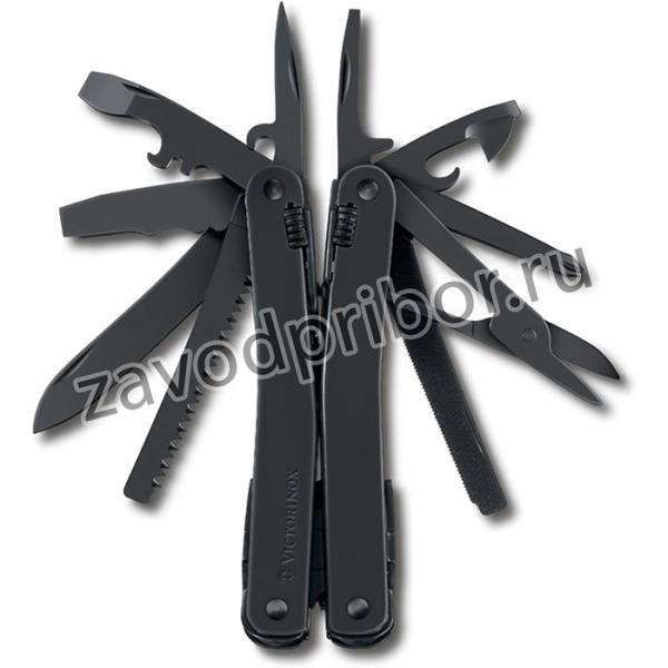3.0224.3CN, Мультитул Victorinox SwissTool Spirit XBS, 105 мм, 25 функций, черный, нейлоновый чехол