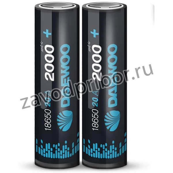 Аккумулятор 18650 3.7В Li-Ion 2000мА.ч 20А Box-2 (уп.2шт) DAEWOO 5043374