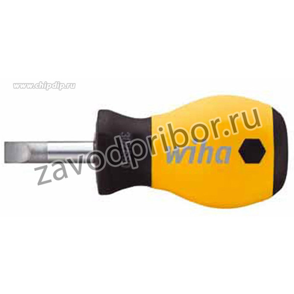 WIHA 32153, Отвертка SoftFinish ESD, SL6.5x25 мм, укороченная, серия 302 ESD