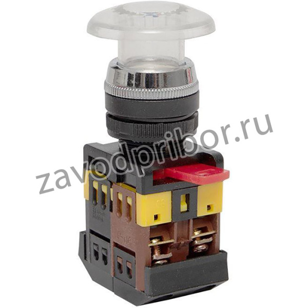 Кнопка "Грибок" AELA-22 NO+NC 220В с подсветкой бел. PROxima EKF pbn-aela-1w-220