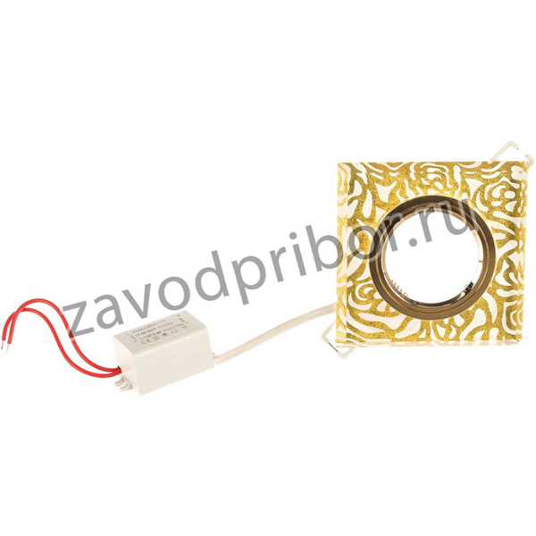 Светильник Backlight Квадрат. Золотой узор/Золото, Gu5.3, LED 2700K SQBL063