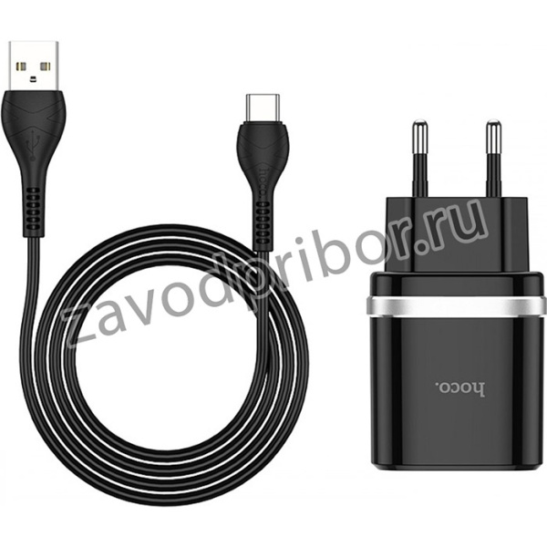 зарядное устройство c12Q Smart QC3.0, кабель Type-C, один порт USB, 5V, 3.0A, черный 820516