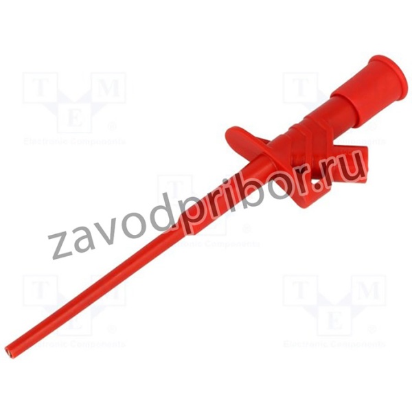 AX-CP-07-R, Щуп-зажим типа пинцет красный диапазон захвата макс.4мм