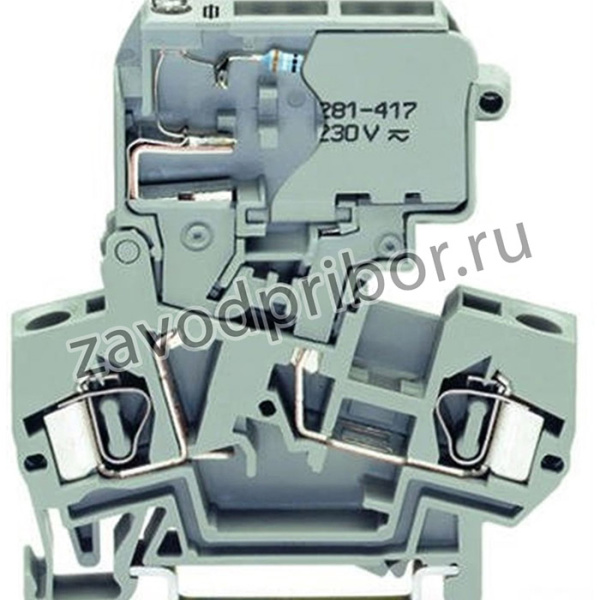 281-611/281-417, 2-пр. держ. предохранителя, 5x20 мм, 0.08 - 4 мм2, инд. 110-250 В