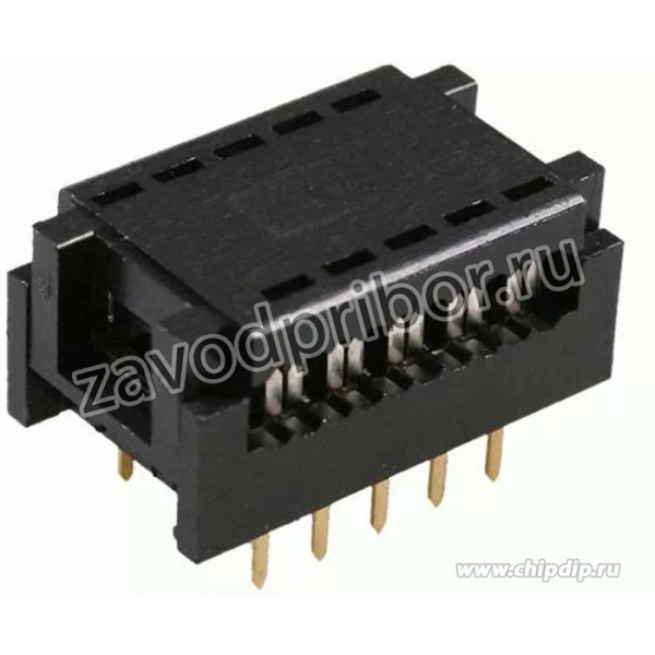 DIP-10 (DS1019-10N), Разъем узкий DIP на шлейф 10 контактов