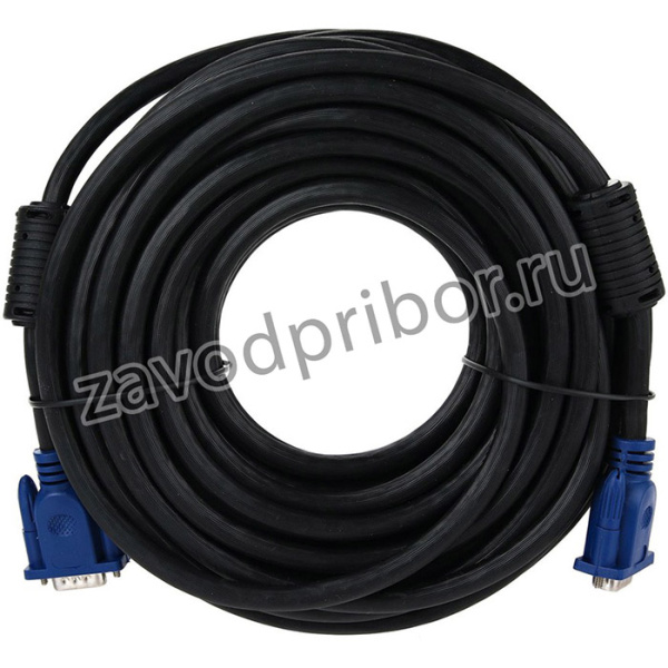 VVG6448-15MC, VCOM VGA (m) - VGA (m) 15м, Кабель монитор-SVGA card (15M-15M) 15м 2 фильтра VCOM VVG6448-15M
