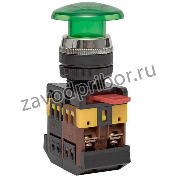 Кнопка "Грибок" AELA-22 NO+NC 220В с подсветкой зел. PROxima EKF pbn-aela-1g-220