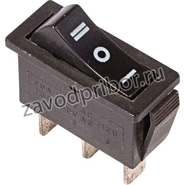 Выключатель клавишн. 250В 10А (3с) "ON-OFF-ON" черн. с нейтралью (RWB-411; SC-791) Rexant 36-2220