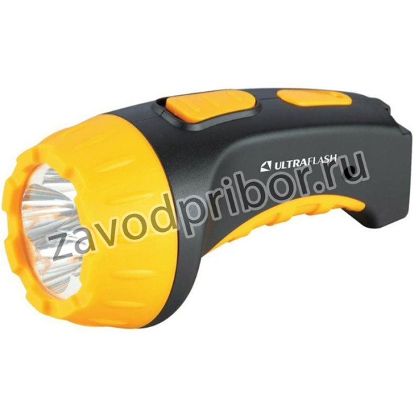 Фонарь аккумуляторный LED3804 4LED аккум. SLA 220В пластик. черн./желт. (кор.) Ultraflash 9215