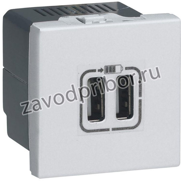 Розетка 2мод. 2хUSB Mosaic А+А для зарядки бел. Leg 278594L