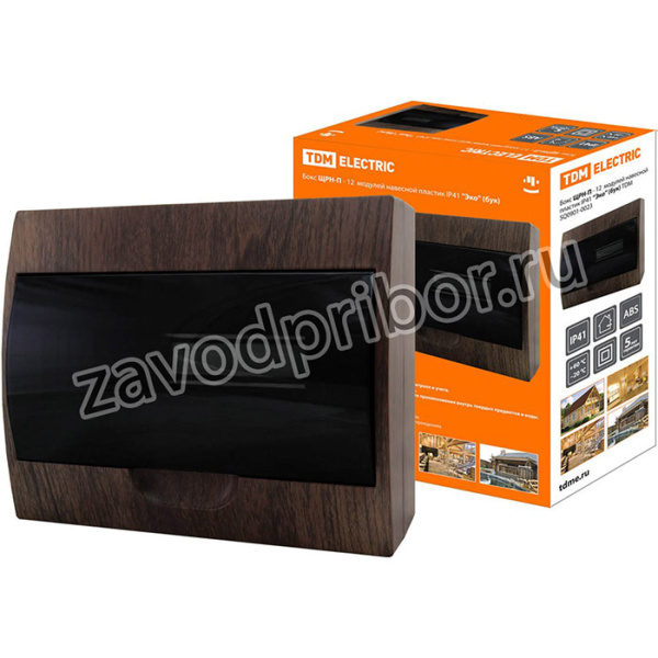 Бокс ЩРН-П-12 модулей навесной пластик IP41 "Эко" (бук) TDM