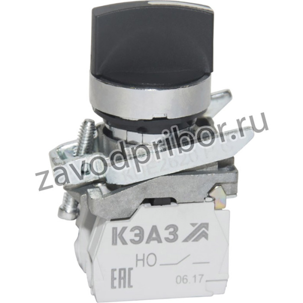248266, Переключатель КПЕ2620РС-черный-2но+0нз- ручка-фикс-3поз-IP65-КЭАЗ