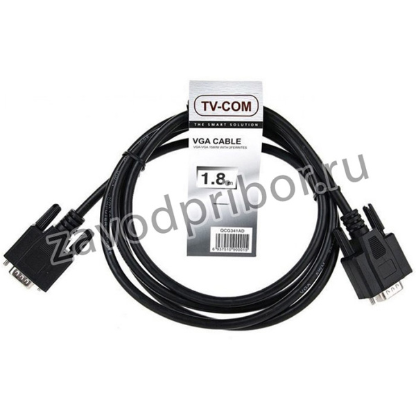 Кабель для монитора VGA (M) -) VGA (M), 1.8m, TV-COM (QCG341AD-1.8M), ферритовые кольца
